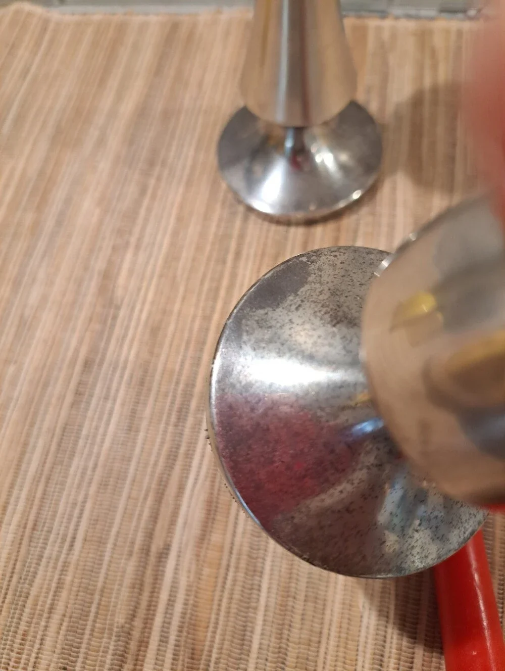 Two Restoration Hardware Metal Candlestick Holders